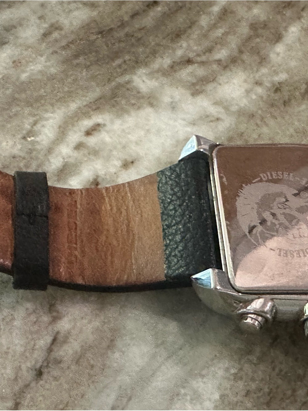 Diesel Square Chronograph Watch with Orange Accents - Picture 5 of 8